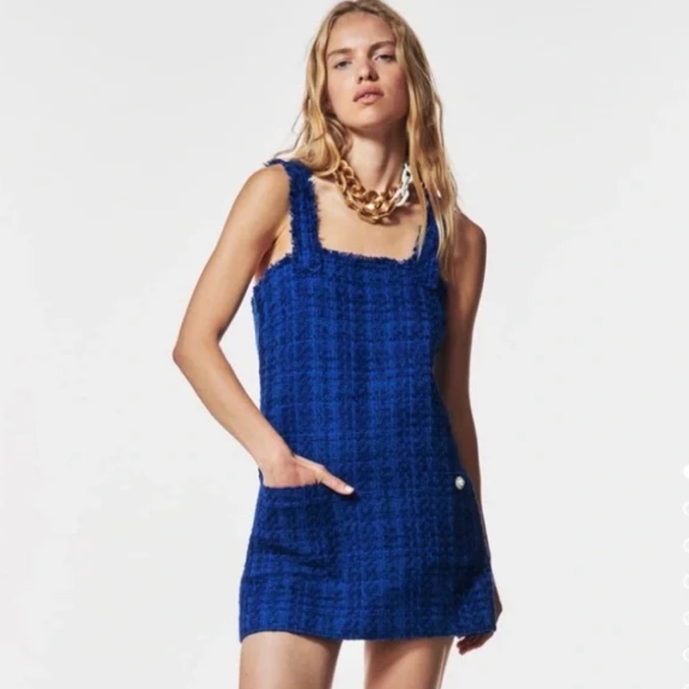 ZARA | BLOGGER FAV TEXTURED PINAFORE DRESS - Picture 2 of 14